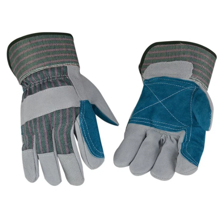 Double Palm Leather Fur Lined Cow Split Welding Gloves for Indutrial Work